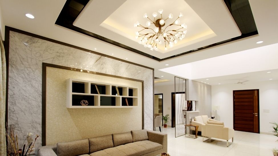 False Ceiling Design For Living Room With Fan