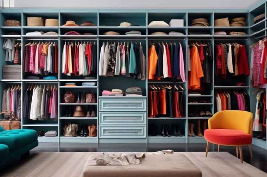 A Harmony of Colors for Walk-in Closet Ideas