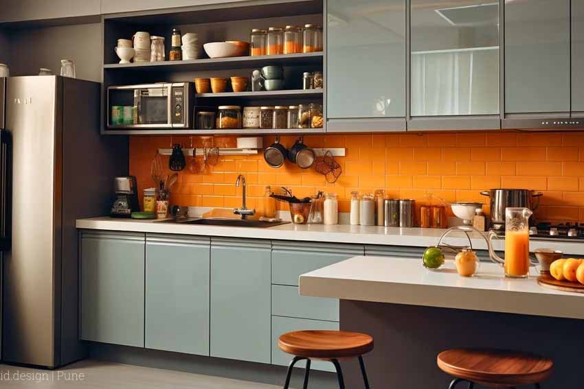 Create a Seamless Look with Integrated Appliances (Modular Kitchen for Small Kitchen)