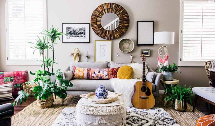 bohemian living room colors