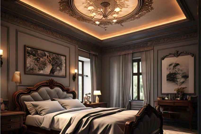Romantic Retreat: False Ceiling Design for Bedroom