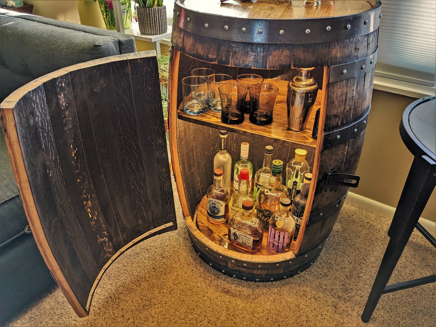 wine barrel bar