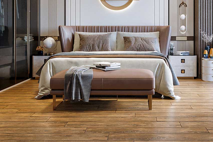Is it better to have wooden floors or tiles in the bedroom?